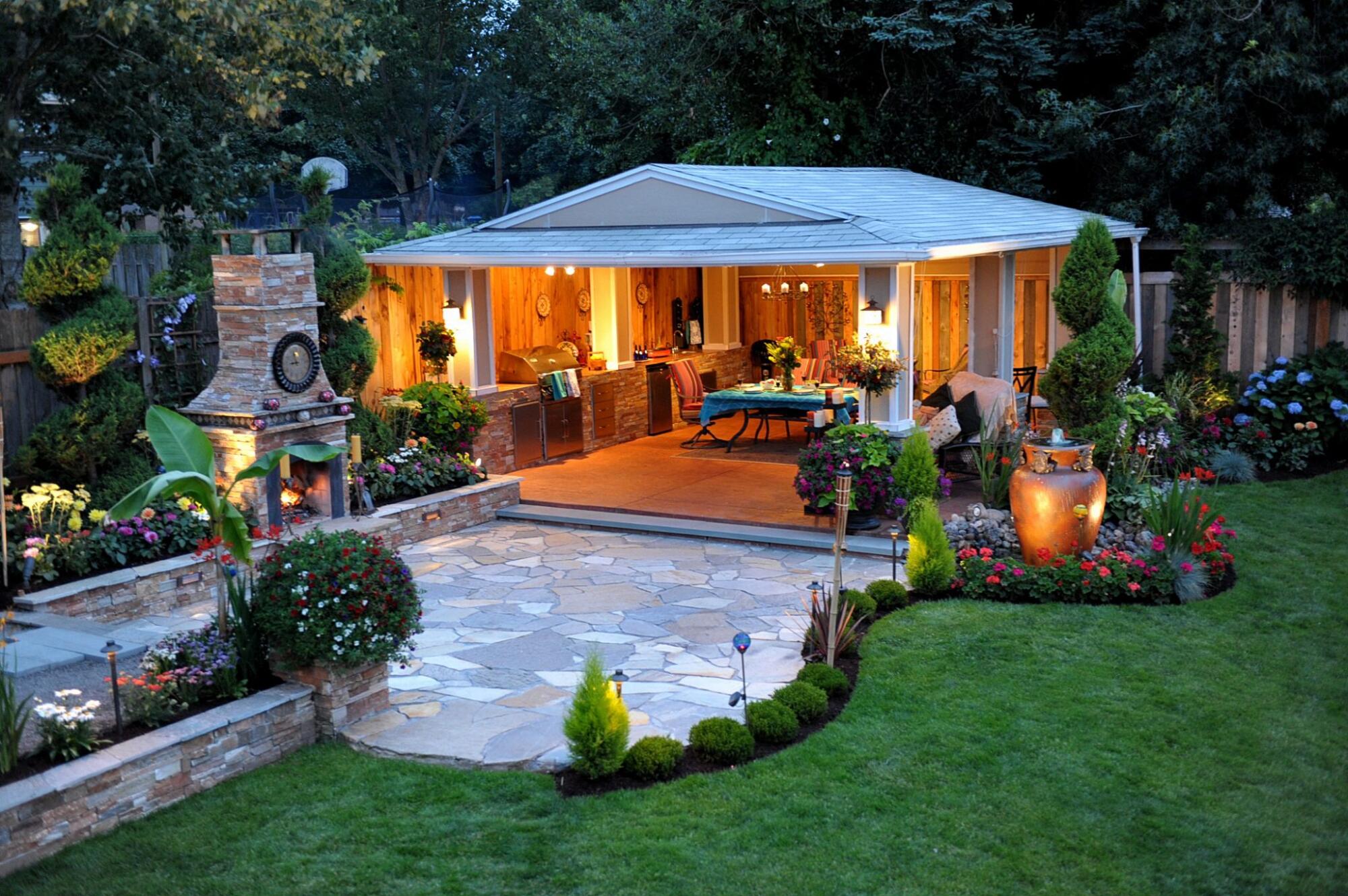 Yard, garden and villa landscaping ideas